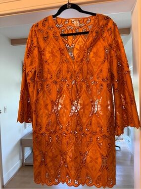 H&M Orange Crochet Mini Dress